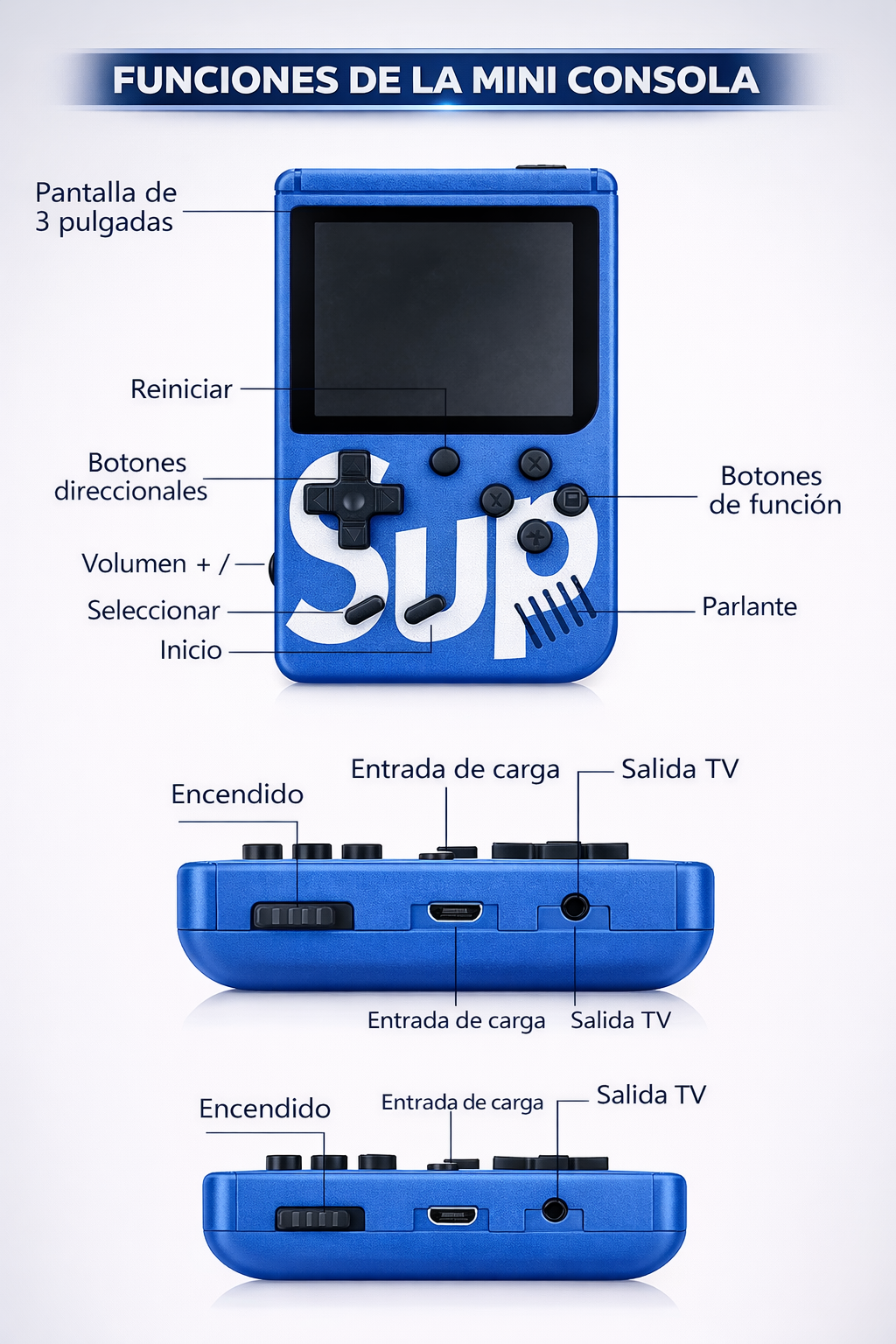 Mini consola 400 juegos